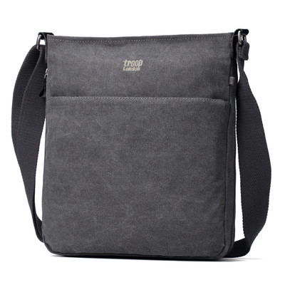 Classic Zip Top Shoulder Bag - Charcoal