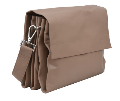 Monroe Soft Leather Hand Bag w/flap - Florence Almond