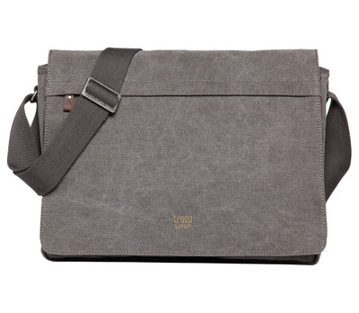 Classic Flap Front Messenger Bag Large - Charcoal