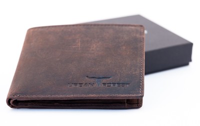 Amos Leather Wallet w/ID Pocket - Nappa Brown