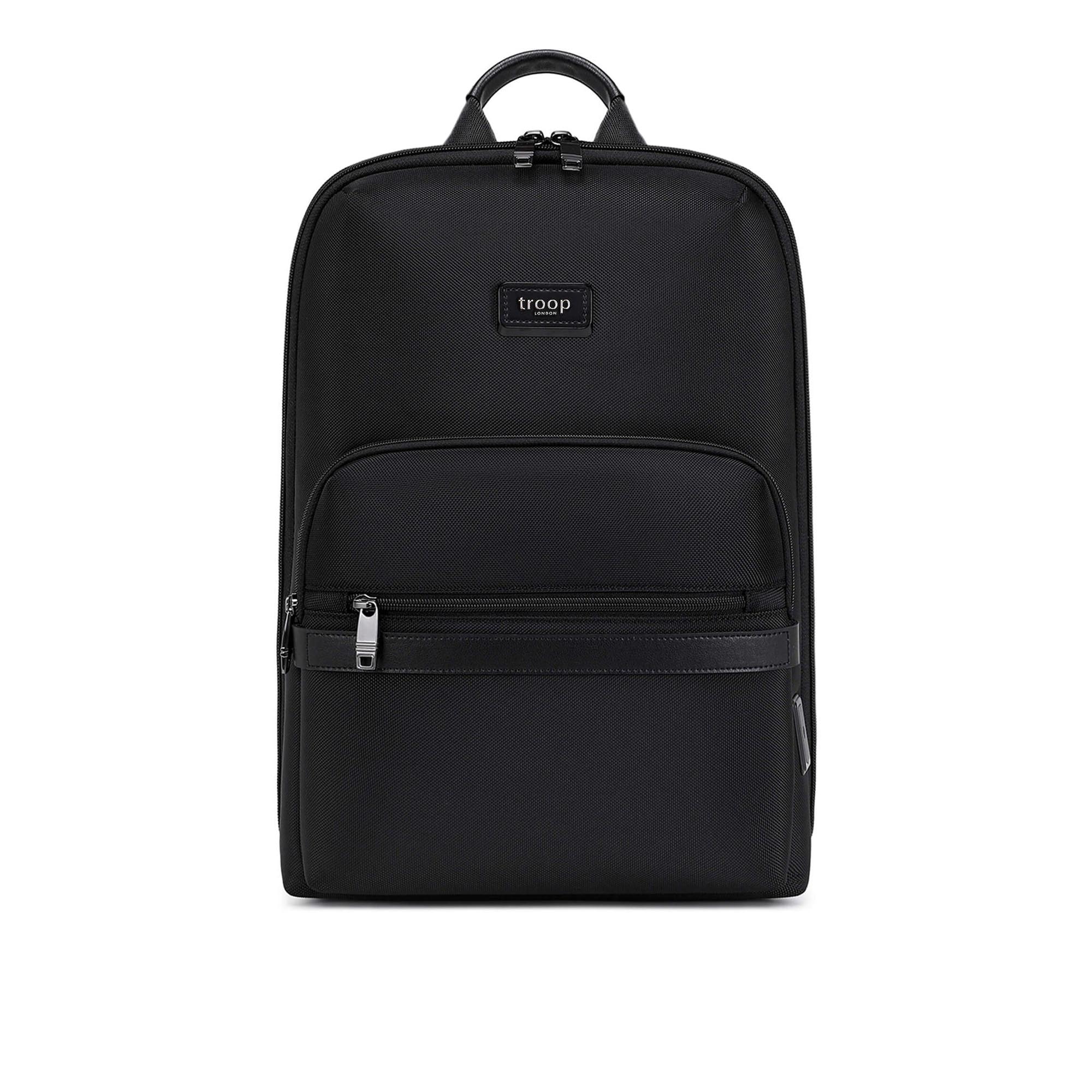 backpack separate laptop compartment slim Urban Slim Laptop Business - Black Canvas Backpack – Premium Travel & Work Bag