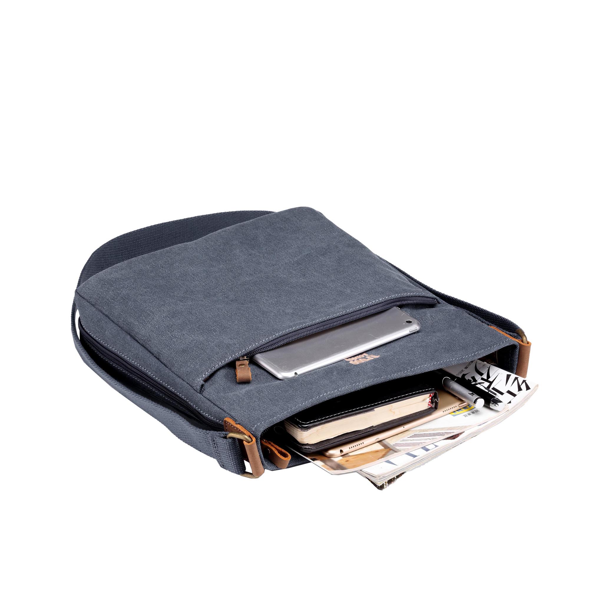 Classic 236 Zip Top Shoulder Bag - Blue