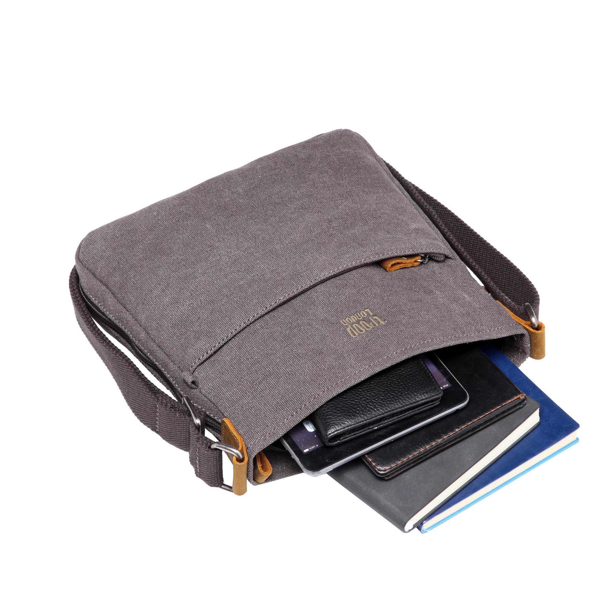 Classic 237 Small Zip Top Shoulder Bag - Charcoal