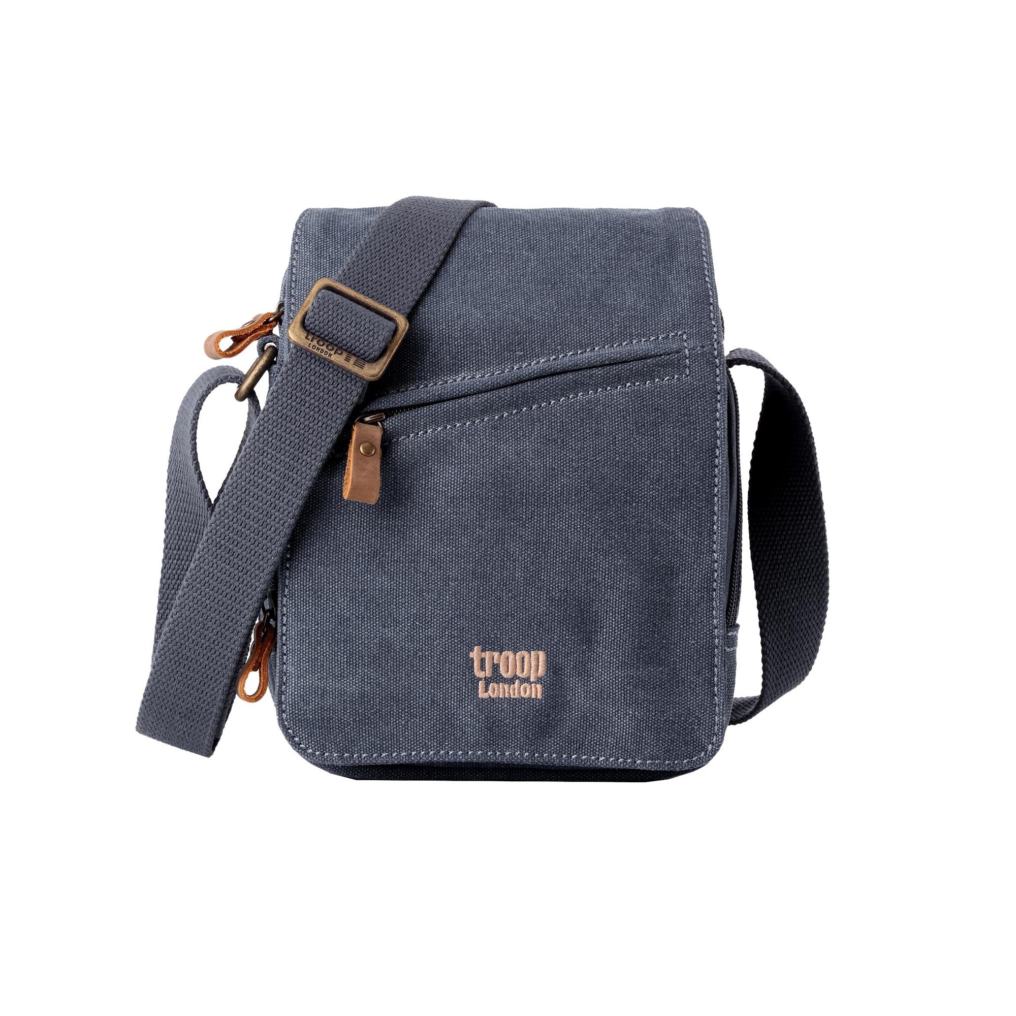 Classic 239 Small Zip Front Cross Body Bag Blue - Main Image