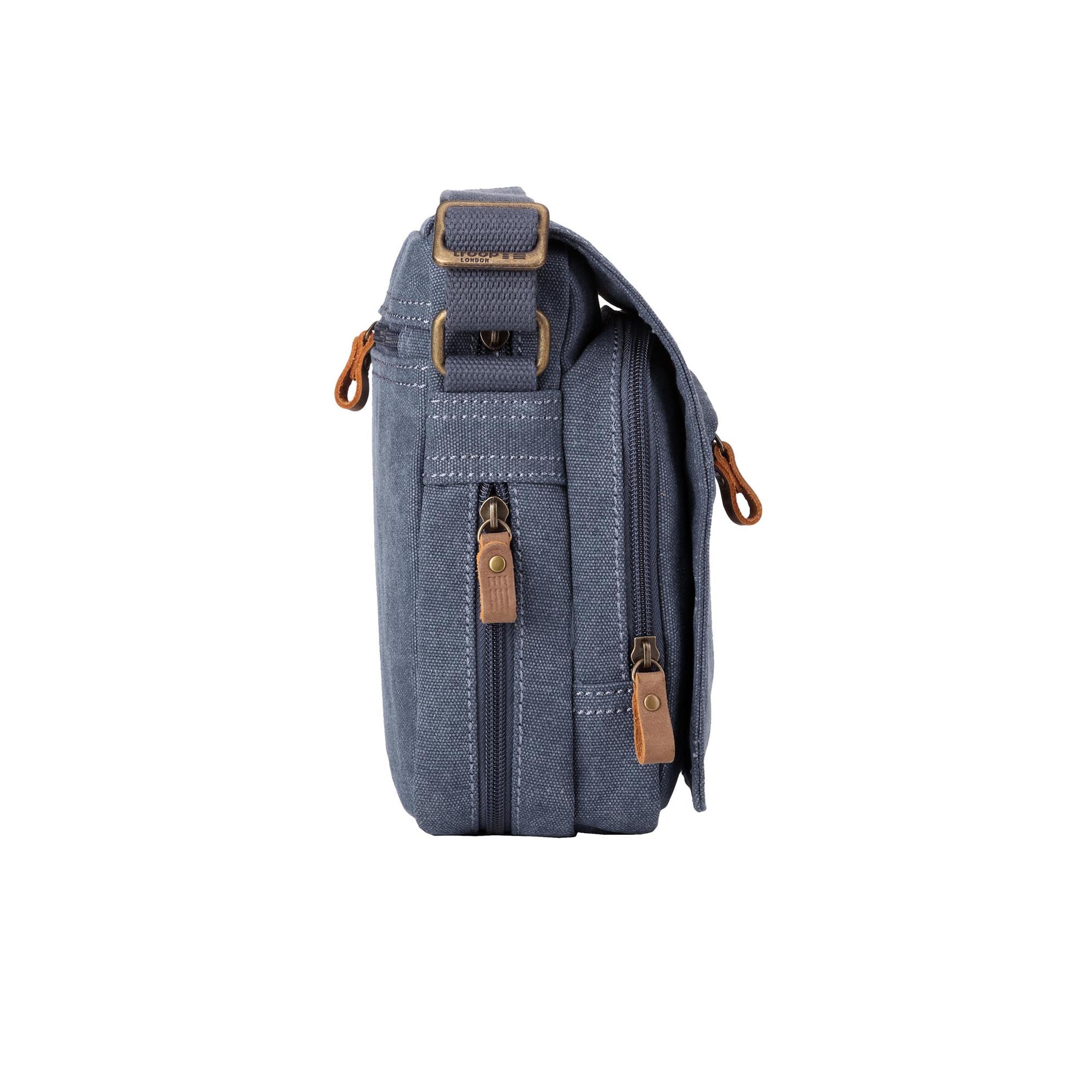 Classic 239 Small Zip Front Cross Body Bag - Blue