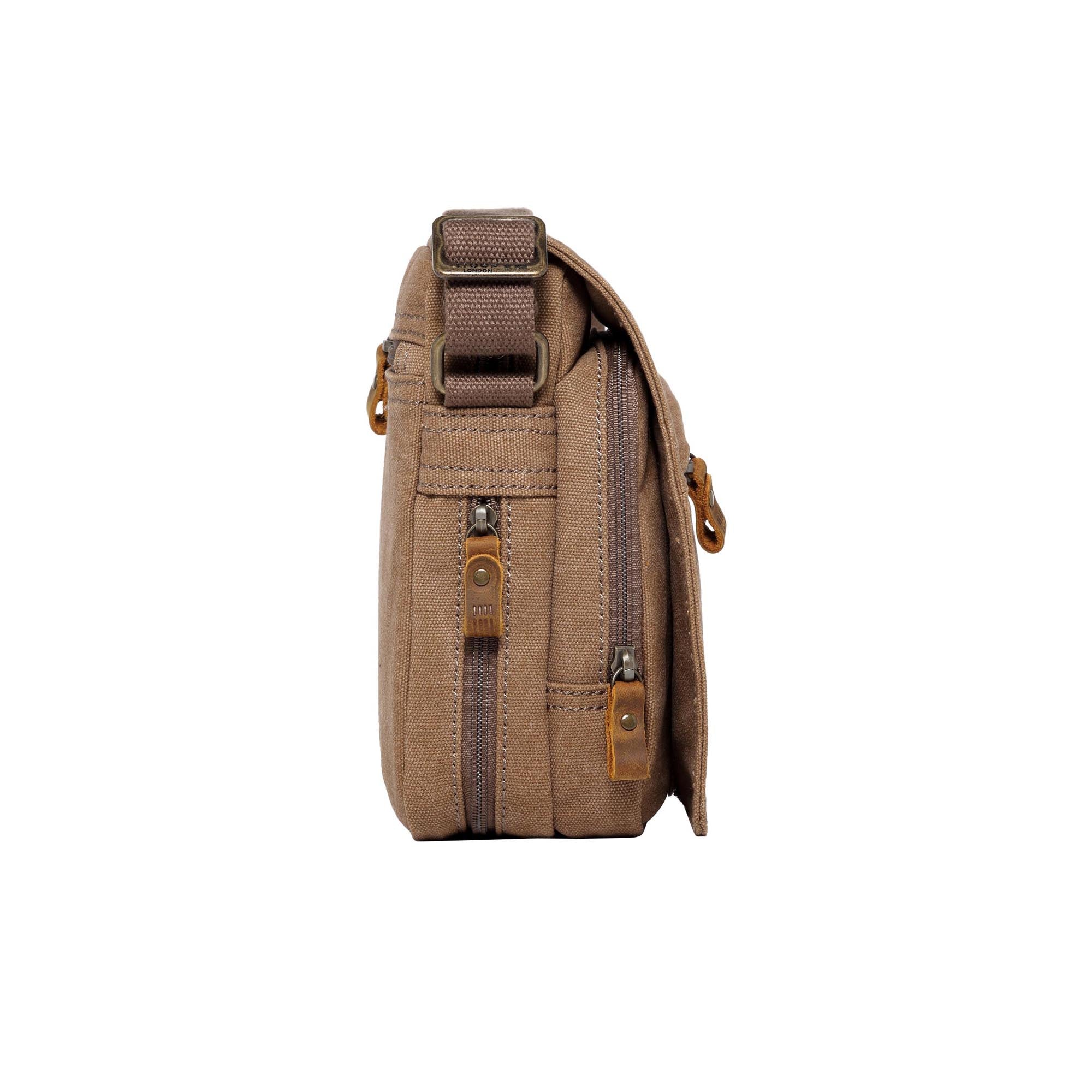 Classic 239 Small Zip Front Cross Body Bag - Brown