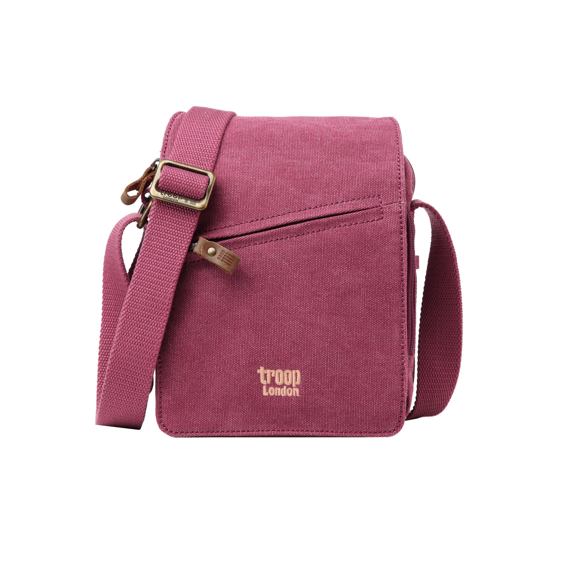 Classic 239 Small Zip Front Cross Body Bag - Burgundy