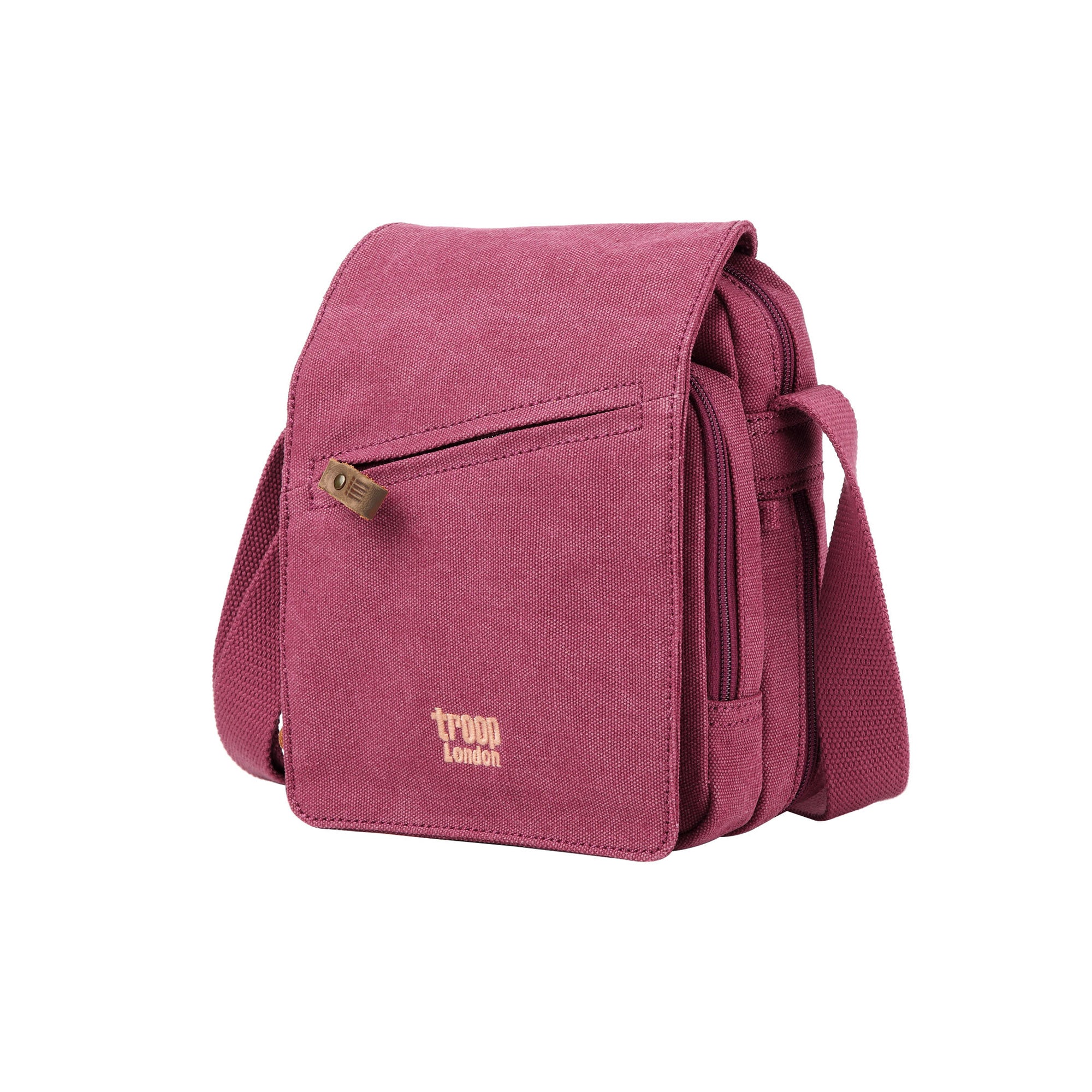 Classic 239 Small Zip Front Cross Body Bag - Burgundy