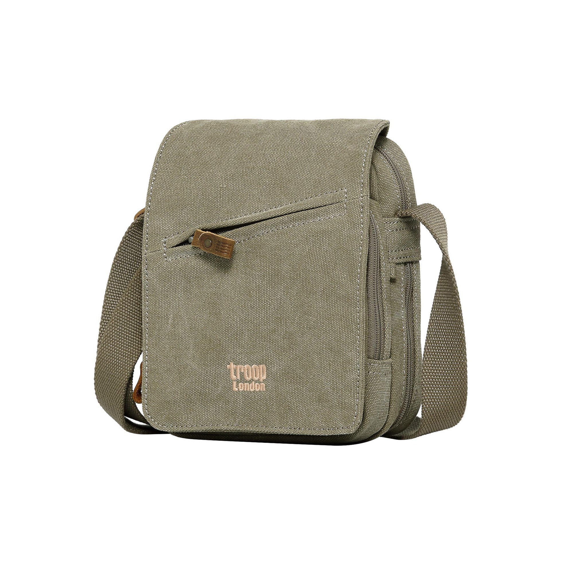 Classic 239 Small Zip Front Cross Body Bag - Khaki