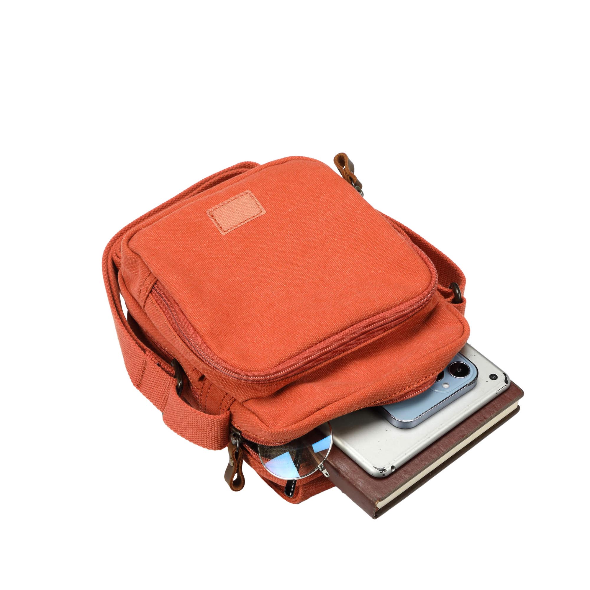 Classic 239 Small Zip Front Cross Body Bag - Orange