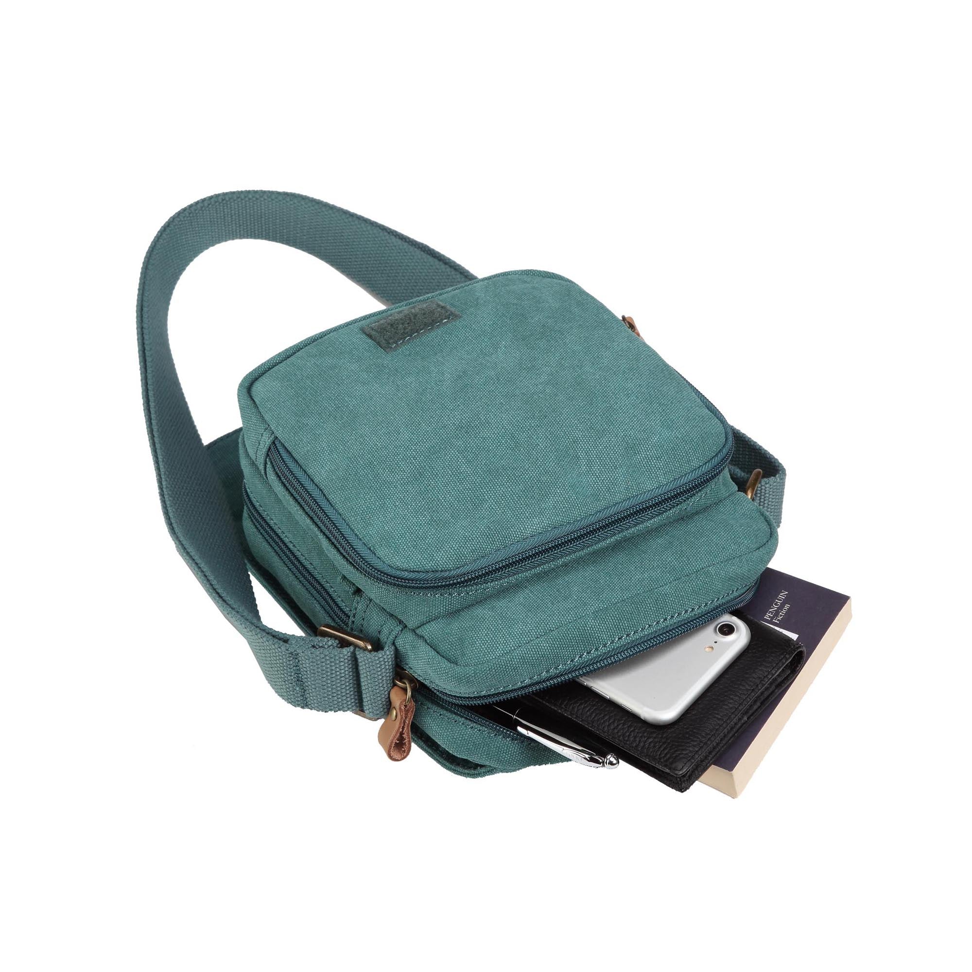 Classic 239 Small Zip Front Cross Body Bag - Turquoise