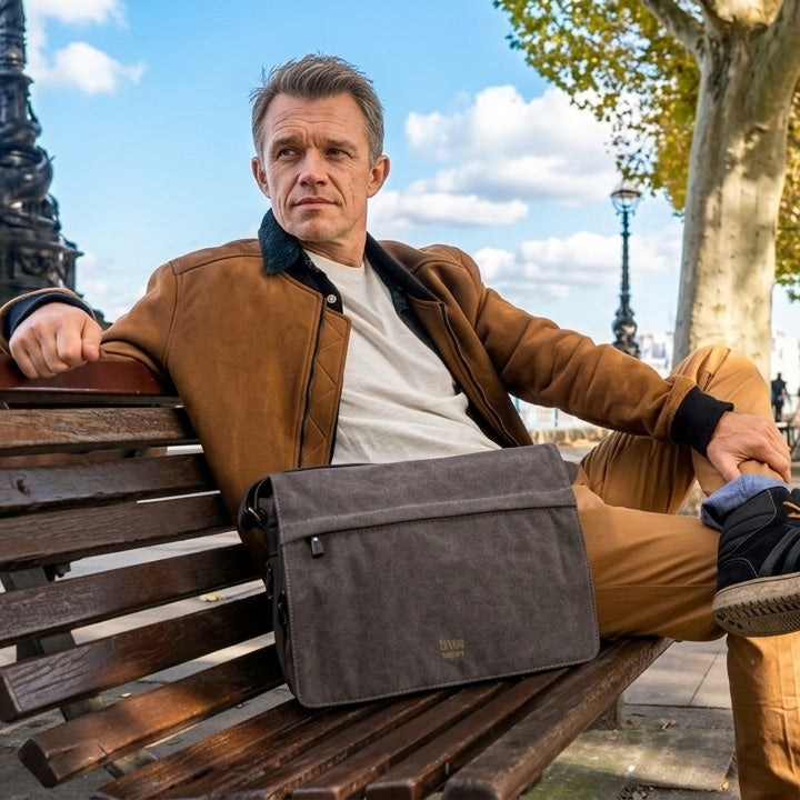 Classic 240 Flap Front Messenger Bag - Ash Grey