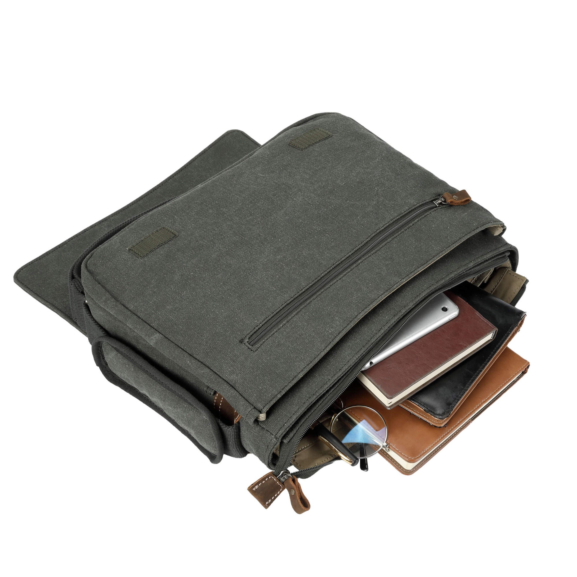 Classic 240 Flap Front Messenger Bag - Green