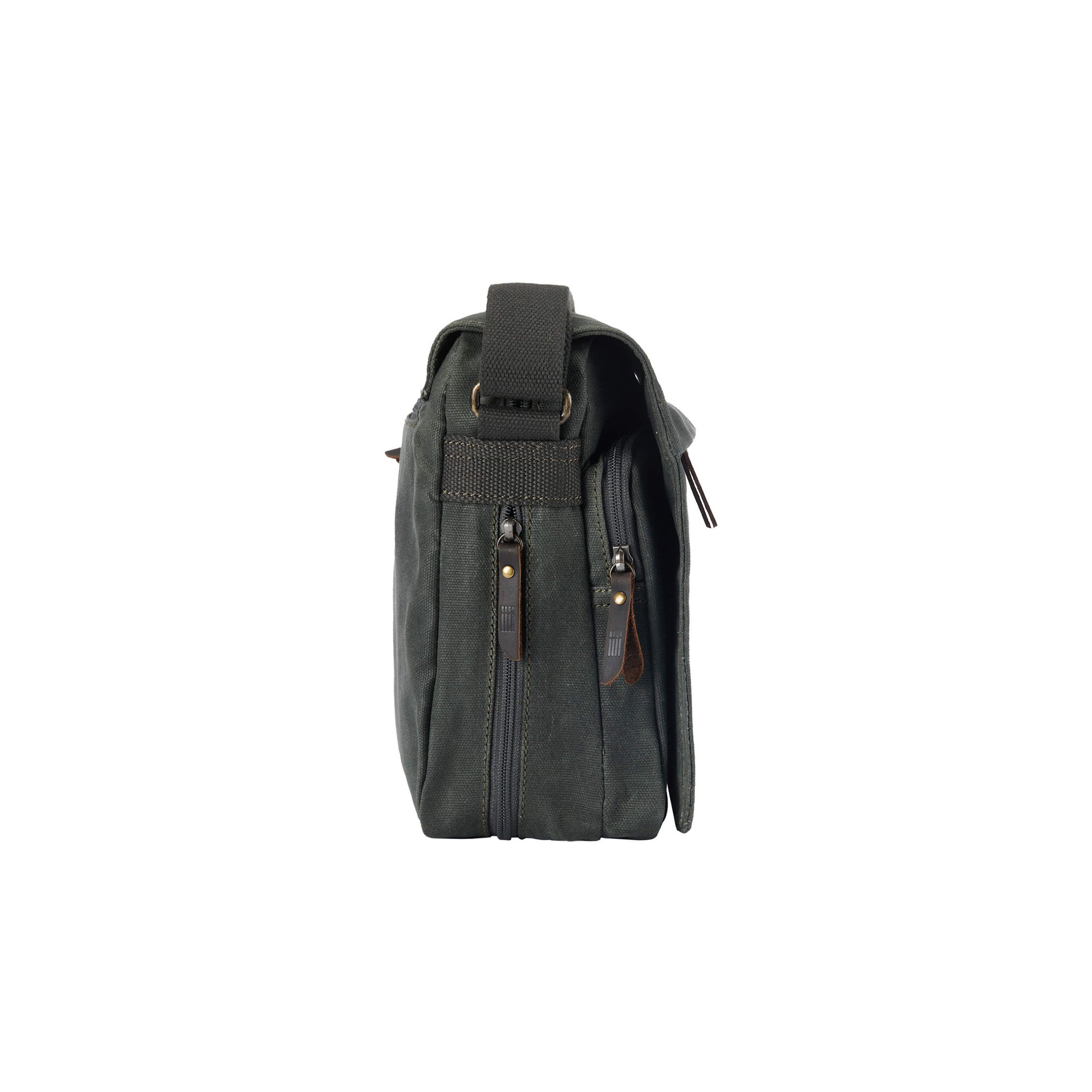 Classic 241 Small Flap Front Messenger Bag - Dark Green Wax