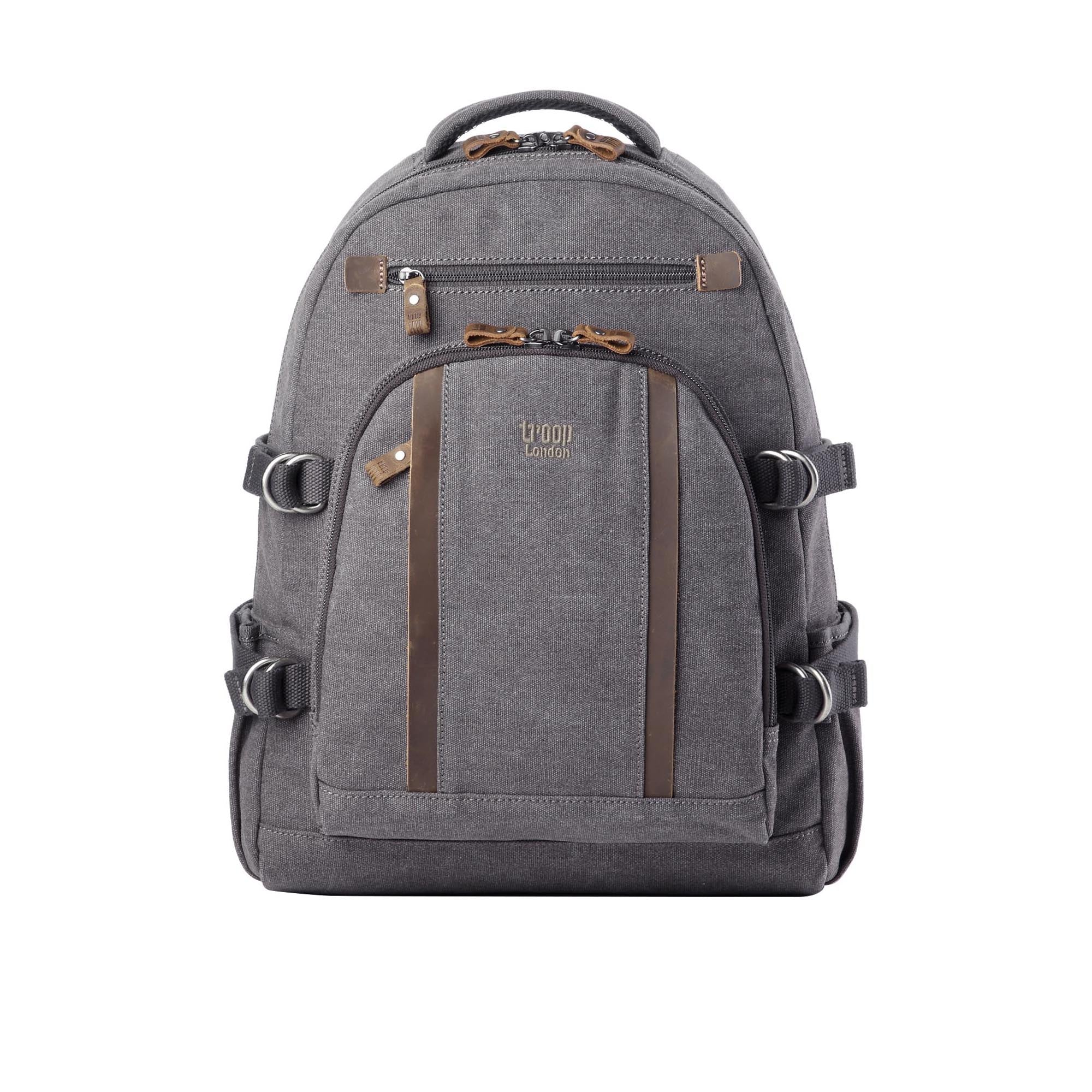 Classic Large - Charcoal Canvas Backpack – Premium Travel & Work Bag