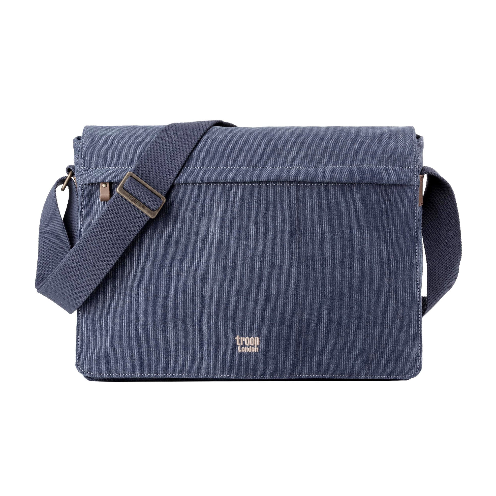Classic 371 Flap Front Messenger Bag Large - Blue