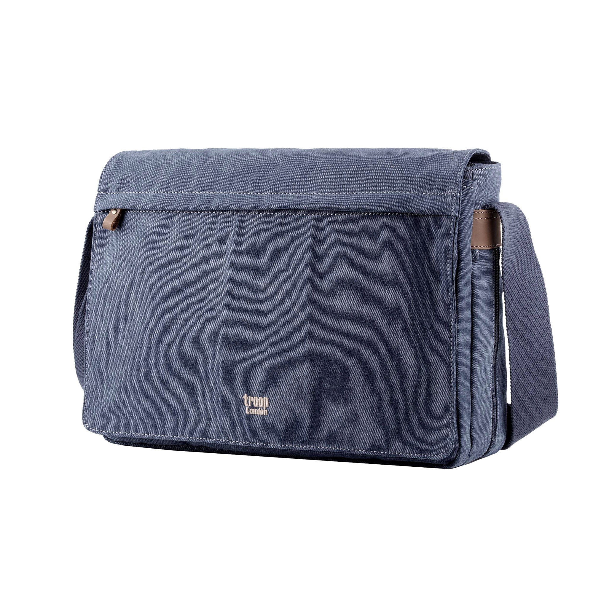 Classic 371 Flap Front Messenger Bag Large - Blue