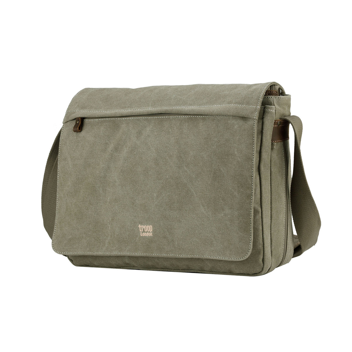 Classic 371 Flap Front Messenger Bag Large - Khaki