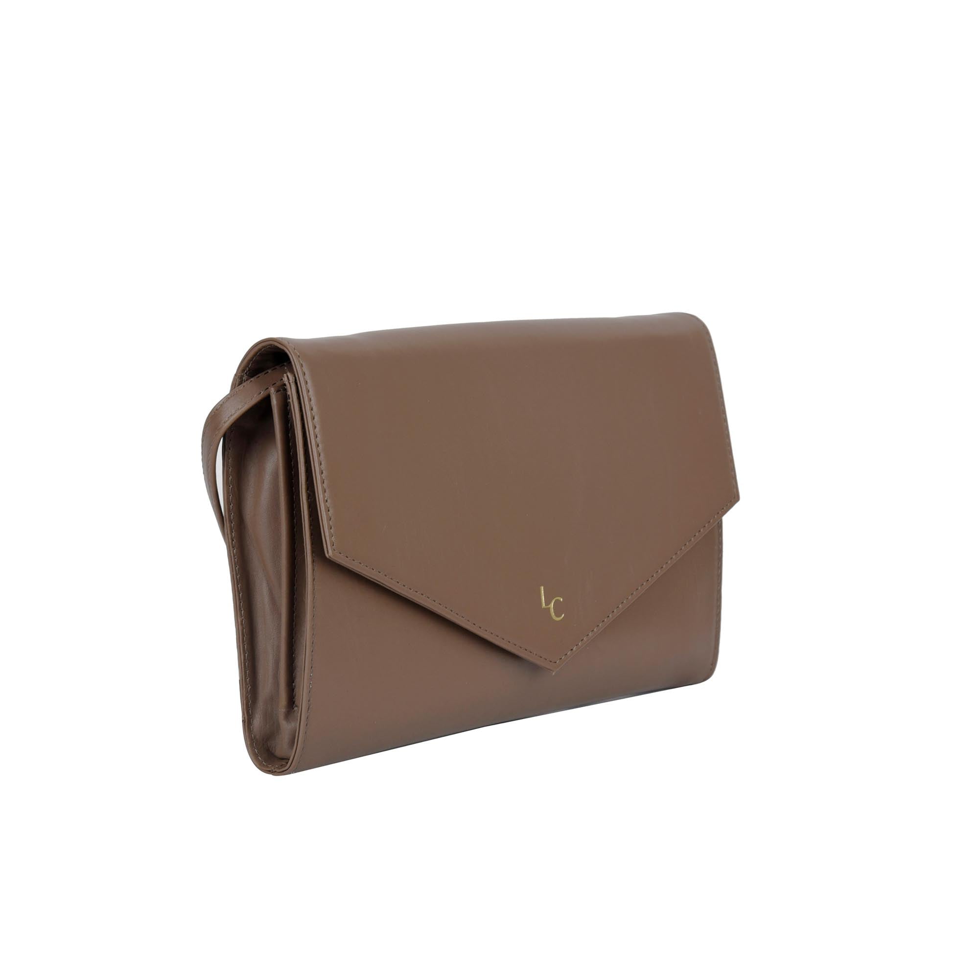Afton Envelope Clutch - Taupe