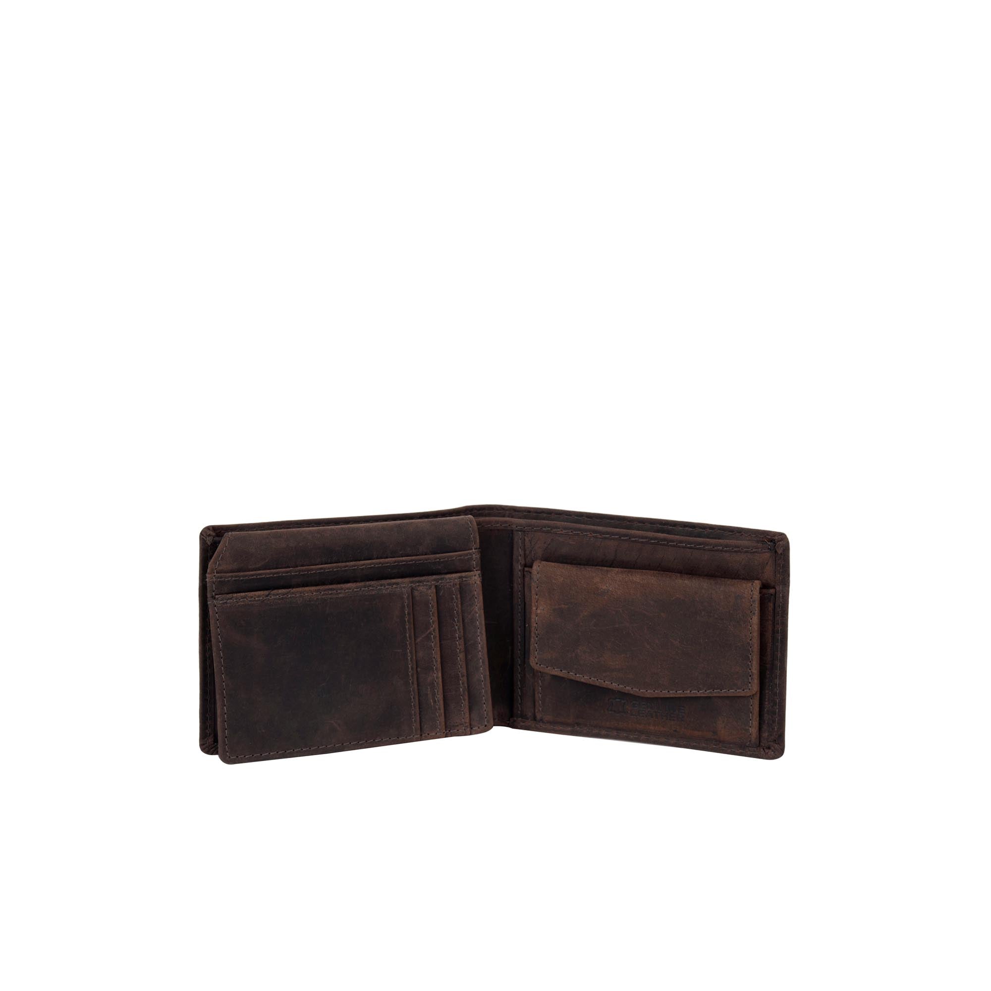 Amos Leather Wallet w/ID Pocket - Nappa Brown