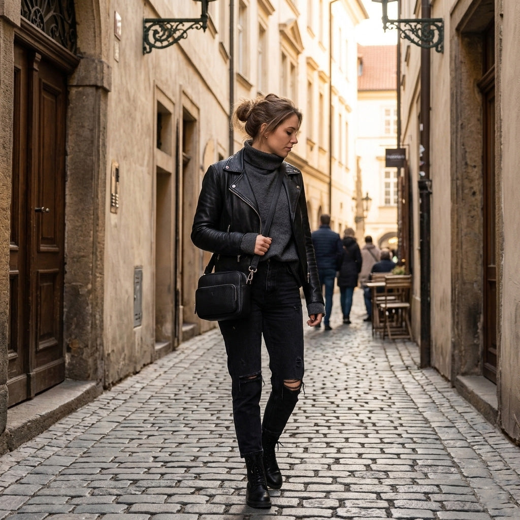 Amy Leather Sling Bag – Rambler Black