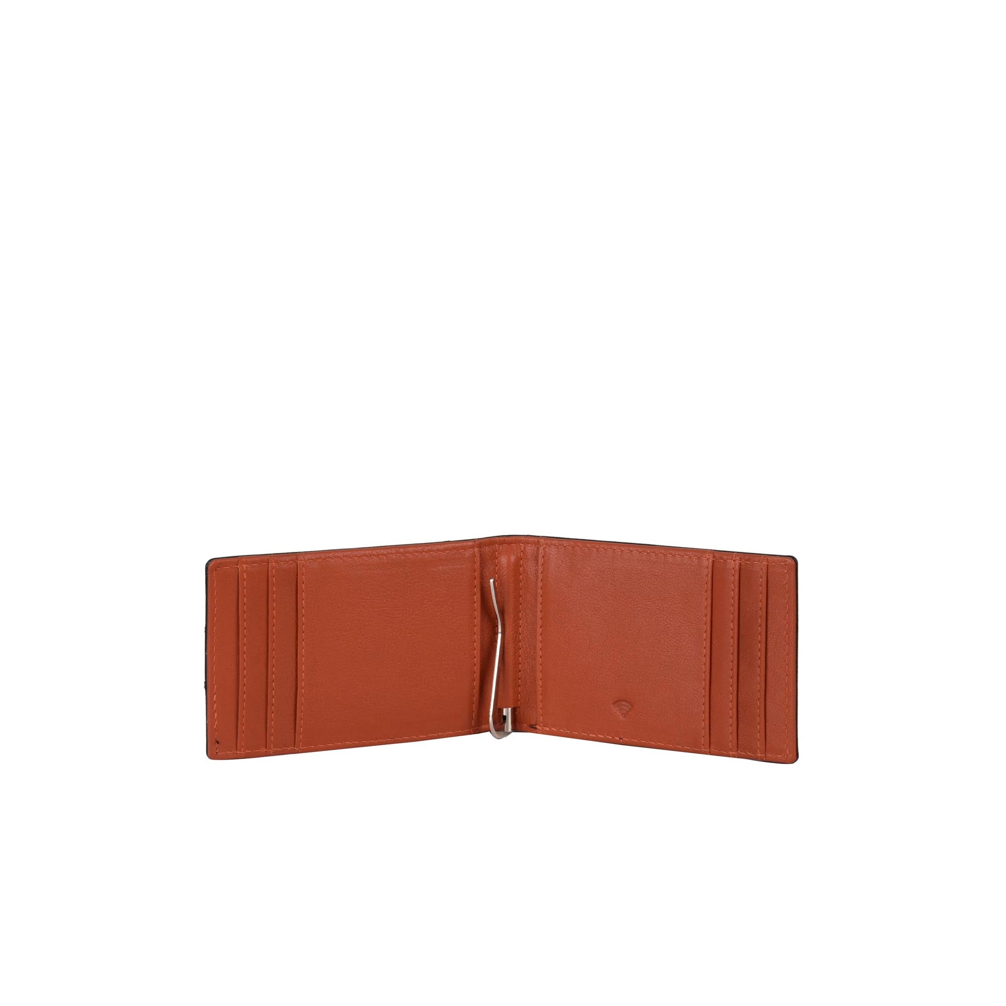 Eddy Slim Leather Wallet - Decker Black/Papaya