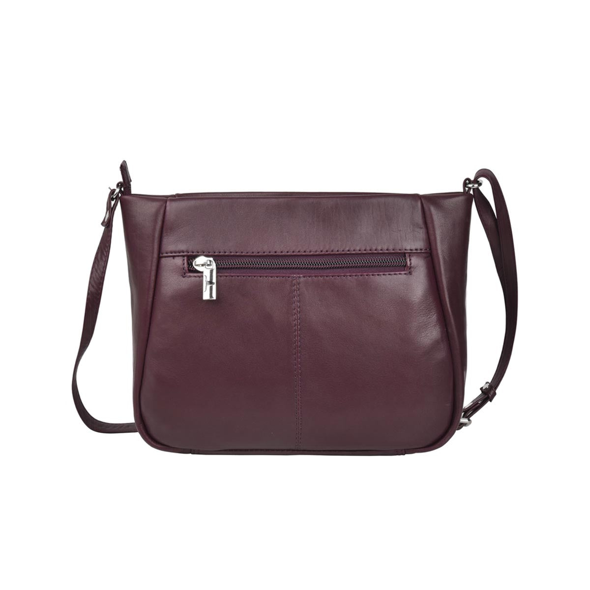 Olivia Zip Top Handbag w/Front Pocket - Florence Garnet