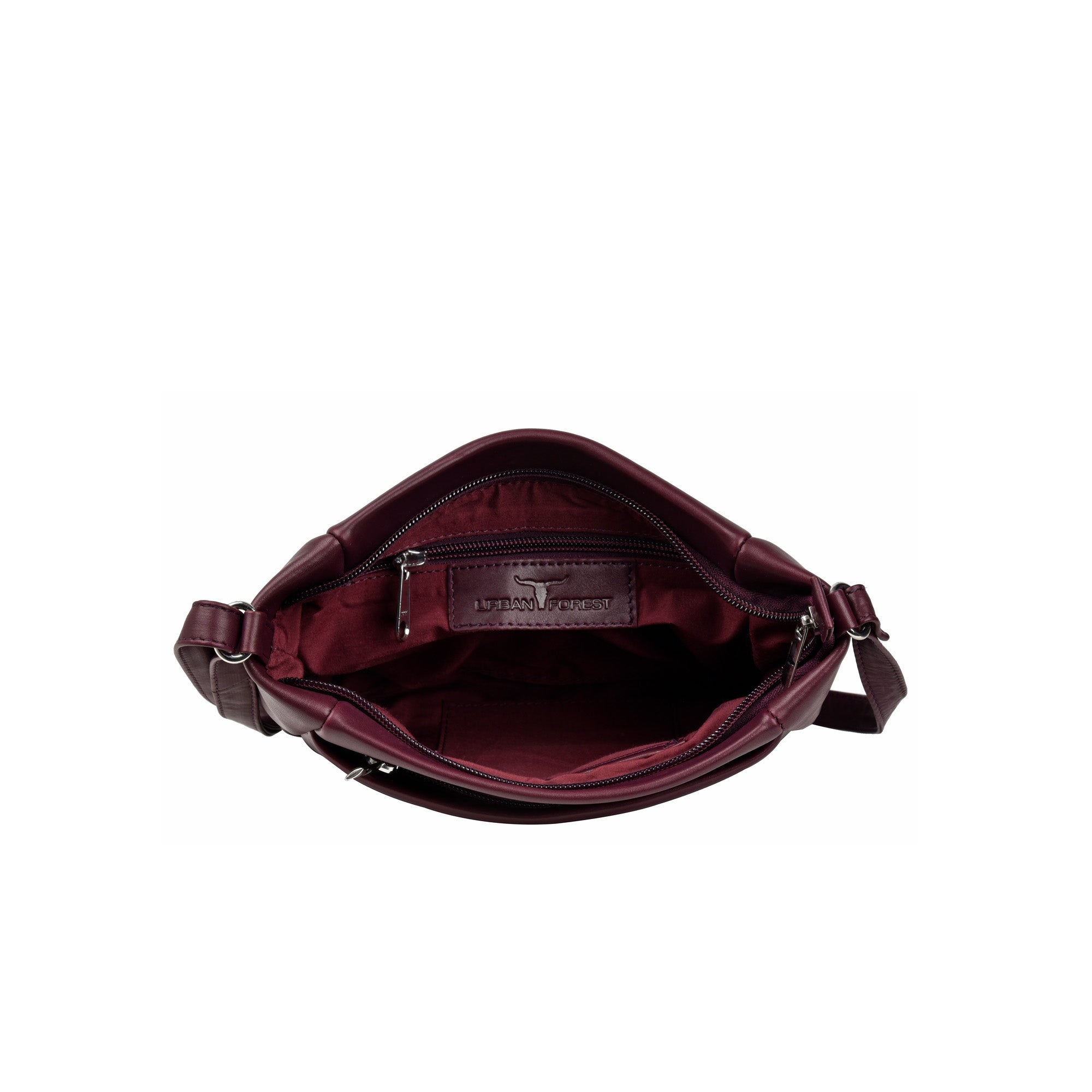 Olivia Zip Top Handbag w/Front Pocket - Florence Garnet