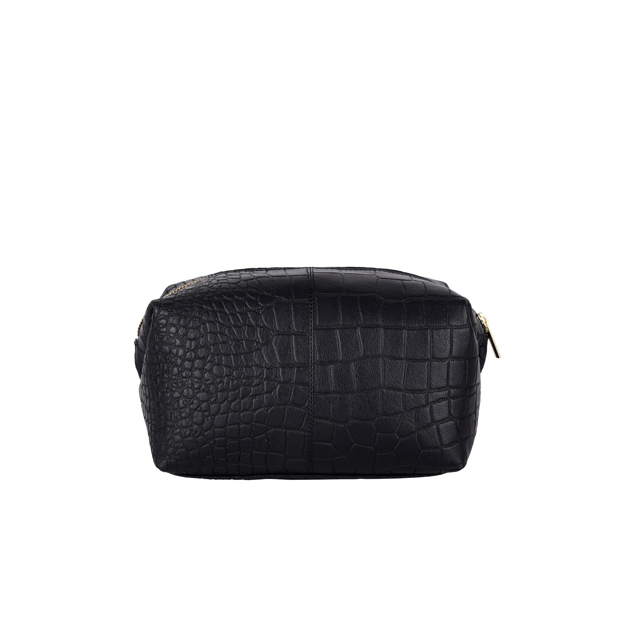 RESA Wash Bag - Black Croc Leather - KT