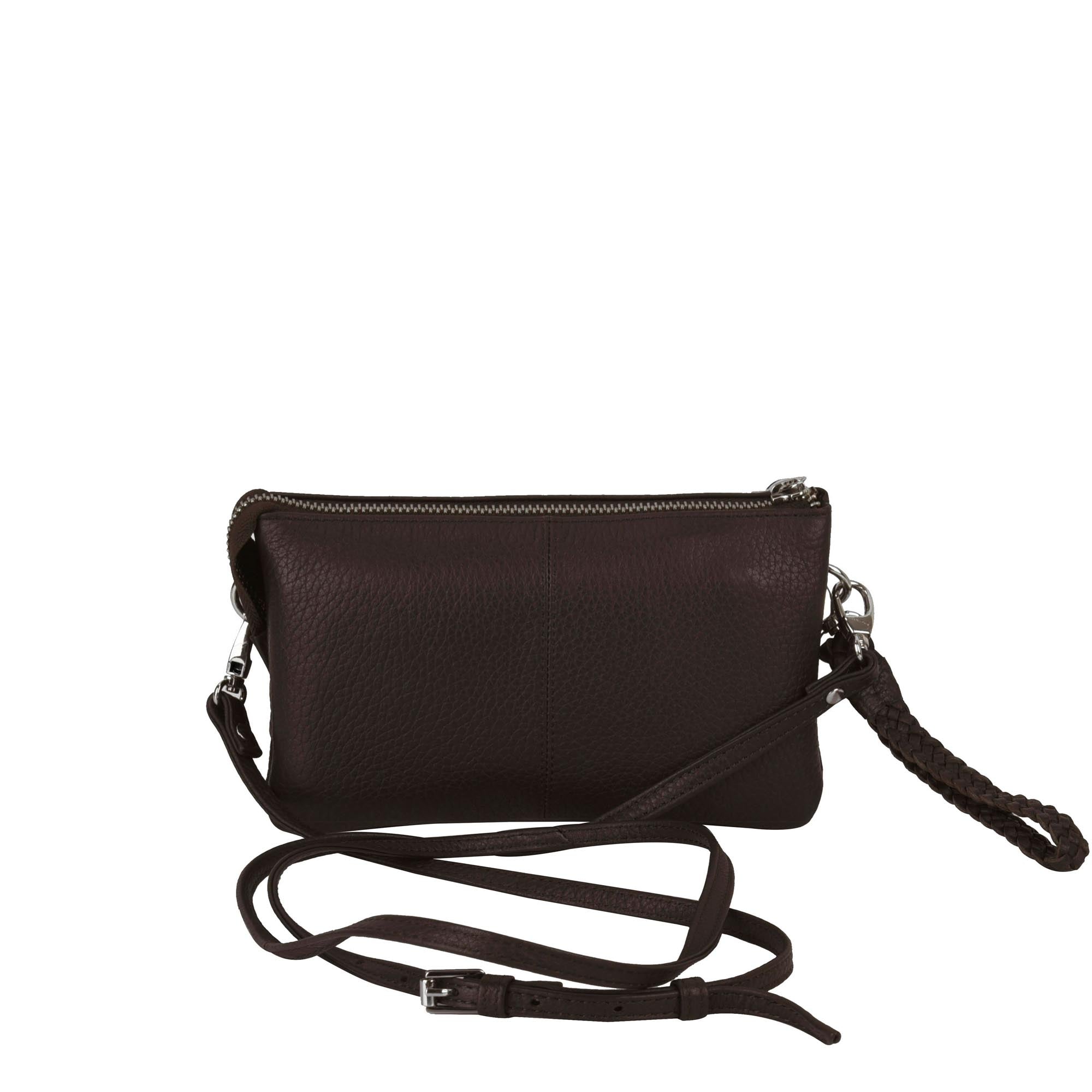 Sofie Small Leather Clutch/Sling - Dark Brown