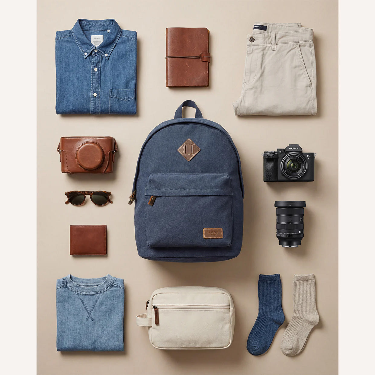 Civic 384 Canvas Back Pack - Khaki