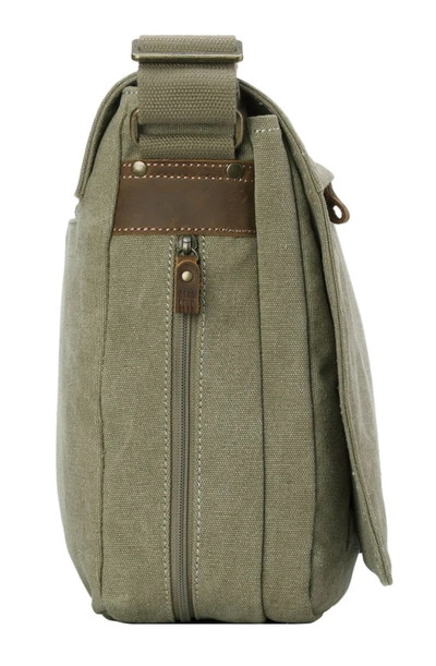 Classic Flap Front Messenger Bag - Khaki