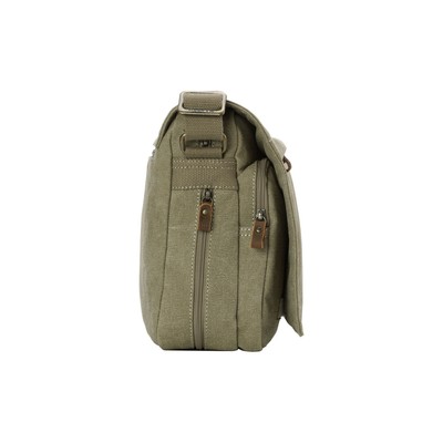 Classic Small Flap Front Messenger Bag - Khaki