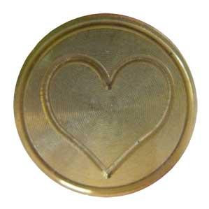Brass Seal without Handle - Heart