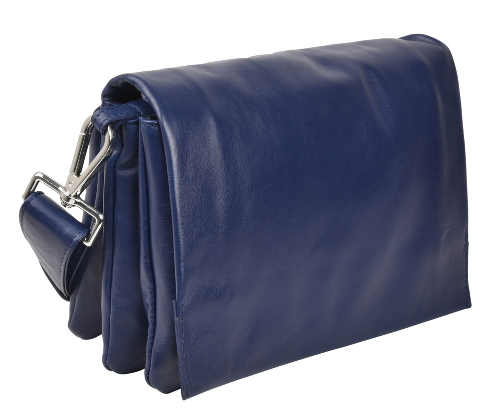 Louise Soft Leather Hand Bag w/flap - Florence Sapphire