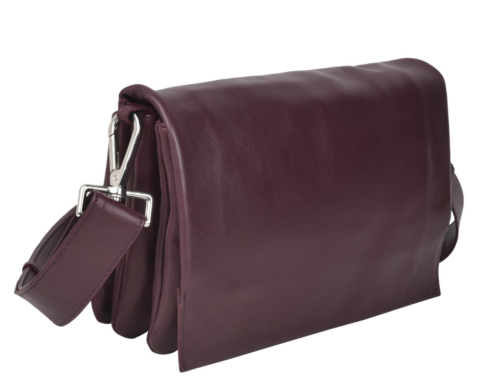 Louise Soft Leather Hand Bag w/flap - Florence Garnet