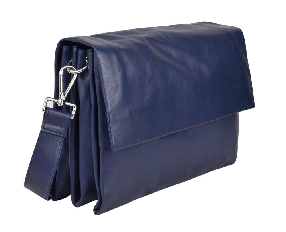 Monroe Soft Leather Hand Bag w/flap - Florence Sapphire