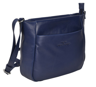 Olivia Zip Top Handbag w/Front Pocket - Florence Sapphire