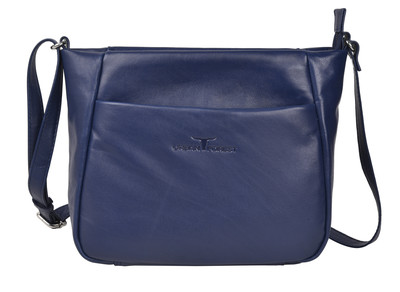 Olivia Zip Top Handbag w/Front Pocket - Florence Sapphire