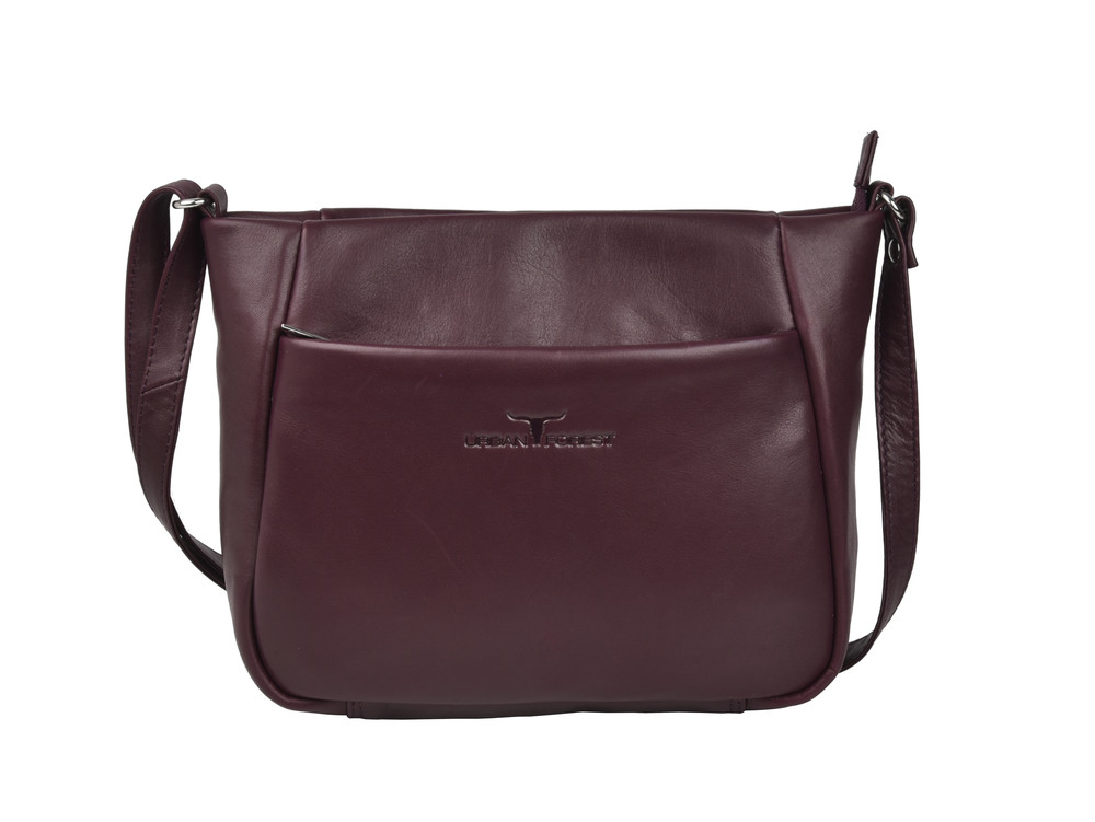 Olivia Zip Top Handbag w/Front Pocket - Florence Garnet