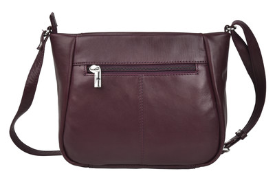 Olivia Zip Top Handbag w/Front Pocket - Florence Garnet