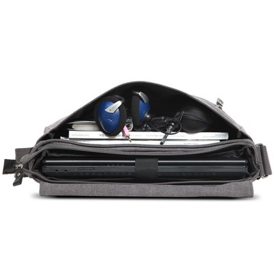 Classic Flap Front Messenger Bag - Charcoal