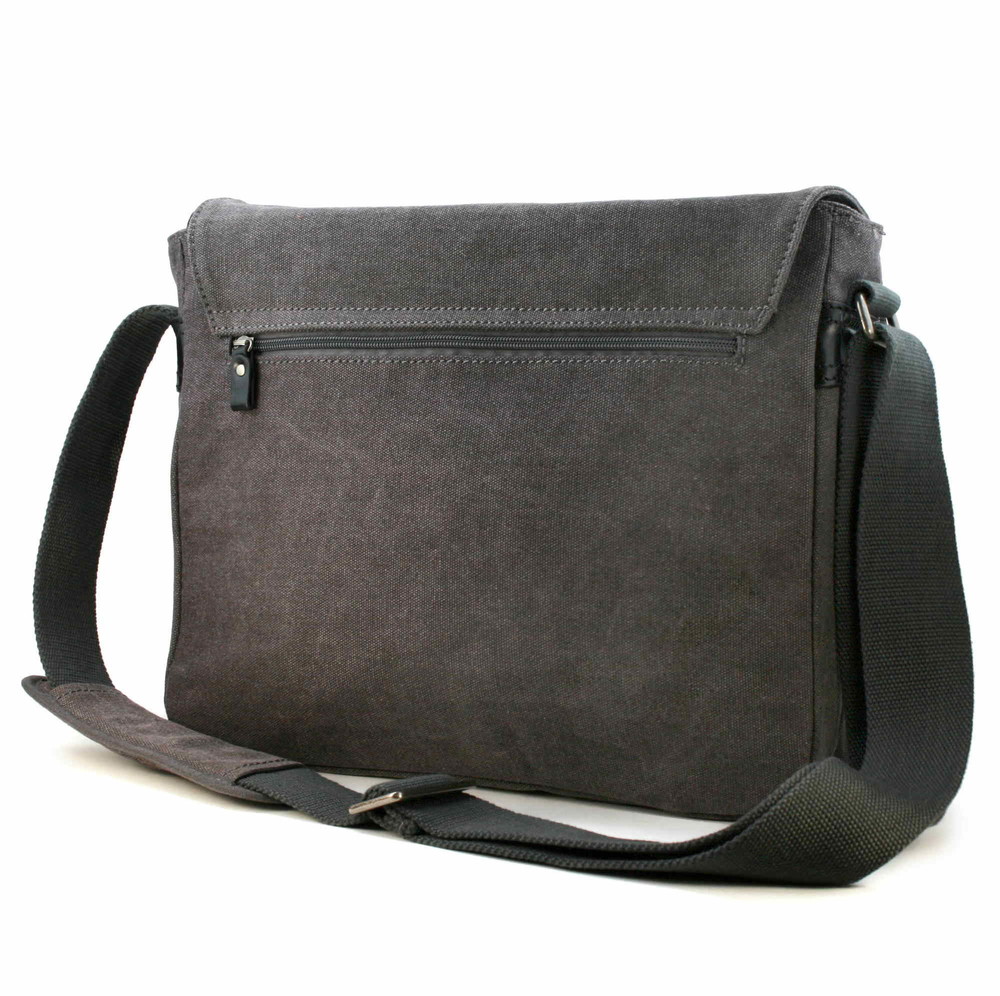Classic Flap Front Messenger Bag - Charcoal