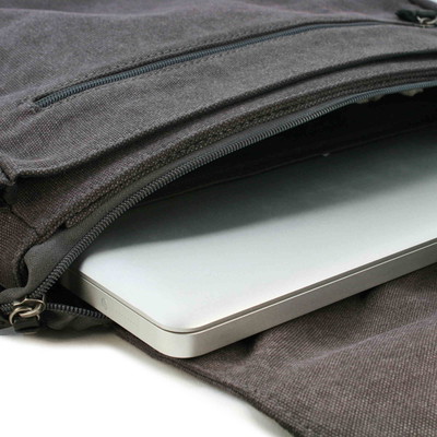 Classic Flap Front Messenger Bag - Charcoal