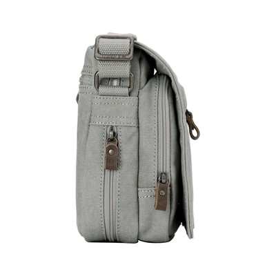 Classic Small Zip Front Cross Body Bag - Ash Grey