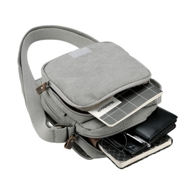 Classic Small Zip Front Cross Body Bag - Ash Grey