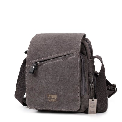 Classic Small Zip Front Cross Body Bag - Charcoal