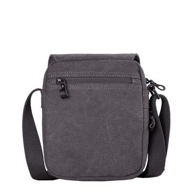 Classic Small Zip Front Cross Body Bag - Charcoal