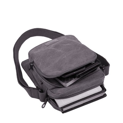 Classic Small Zip Front Cross Body Bag - Charcoal