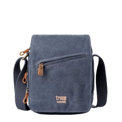Classic Small Zip Front Cross Body Bag - Blue
